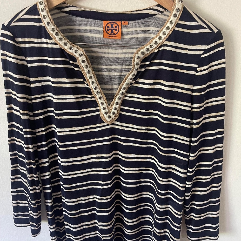 Navy Striped Women's Top - Picture 4 of 9
